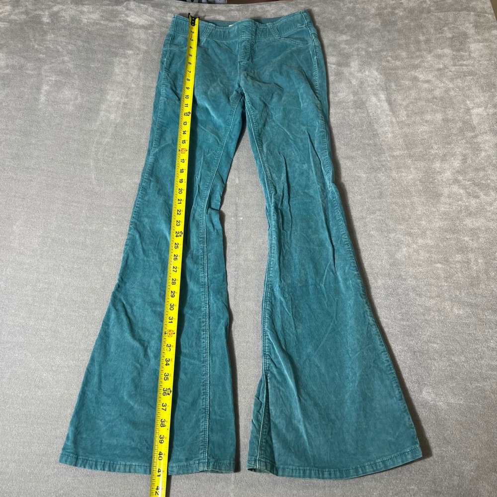 We The Free Free People Teal Corduroy Flare Pants Pull On Bell Bottom Size 26 - Picture 2 of 12